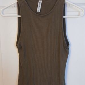 Zenana Outfitters Olive Ribbed Tank Top